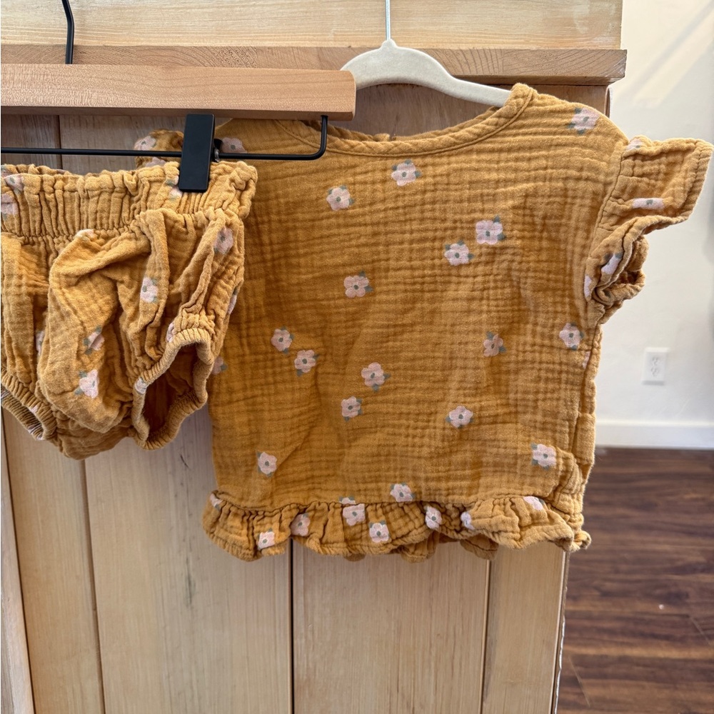 Charming Mustard Floral Kids Set